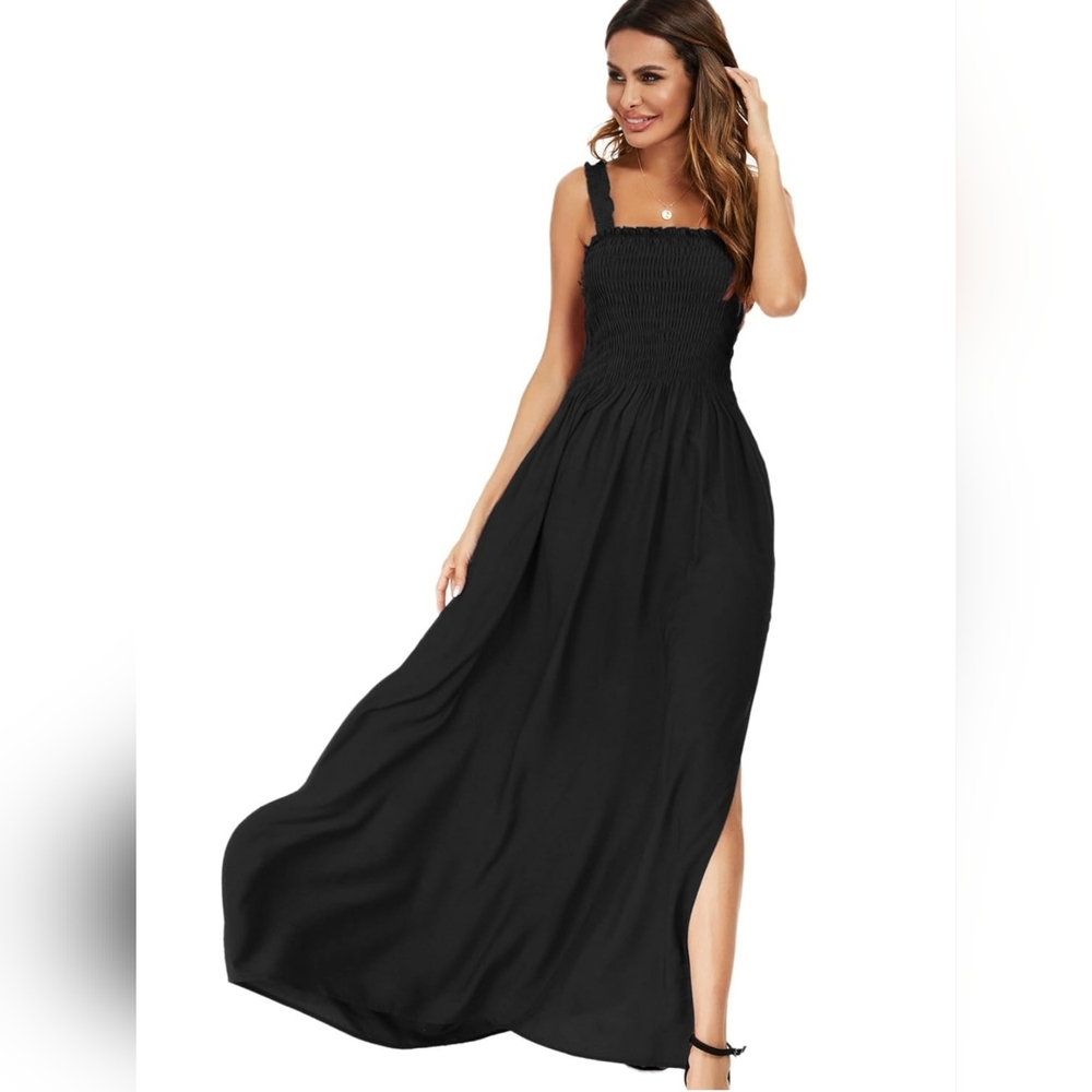 Just Quella Black Maxi Dress Size L